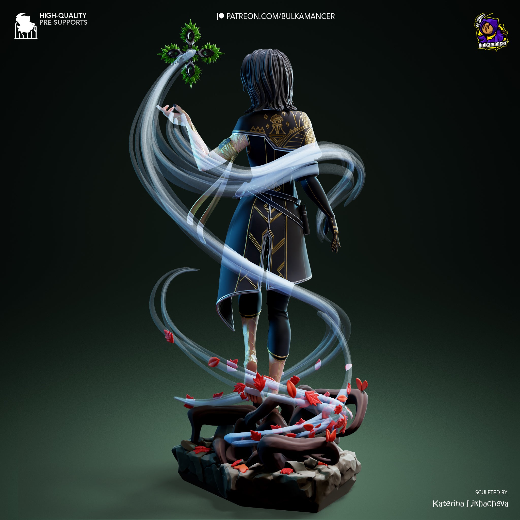 Elemental Mage | Hand-Painted 14K 3D Resin Figures | Garage Kit