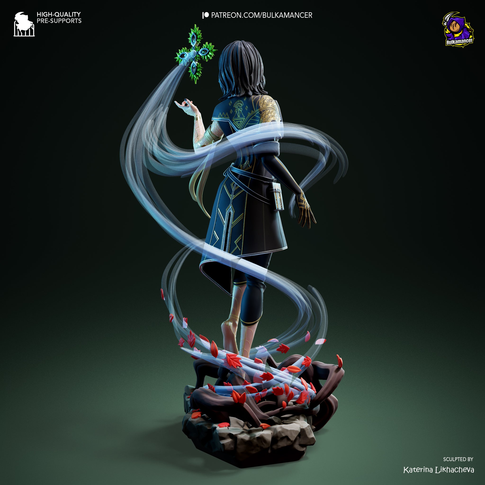 Elemental Mage | Hand-Painted 14K 3D Resin Figures | Garage Kit