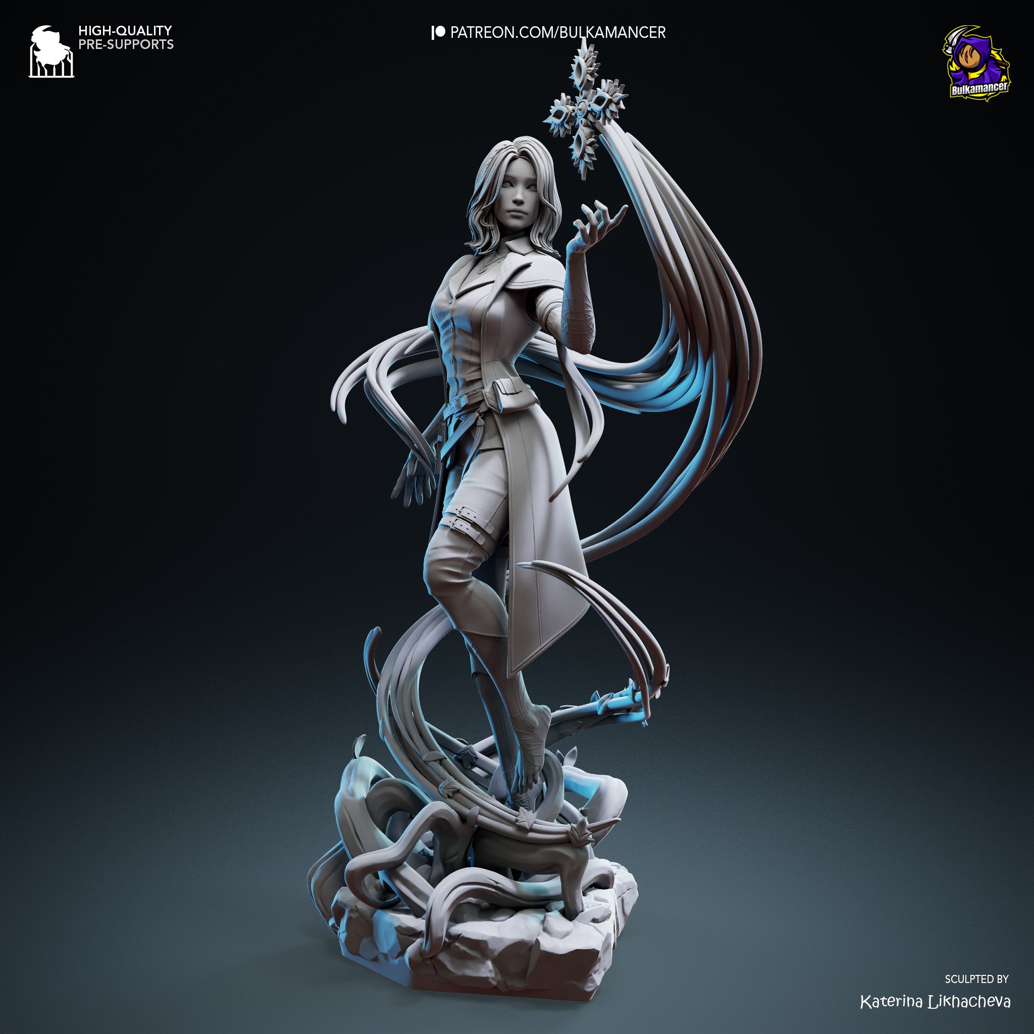 Elemental Mage | Hand-Painted 14K 3D Resin Figures | Garage Kit