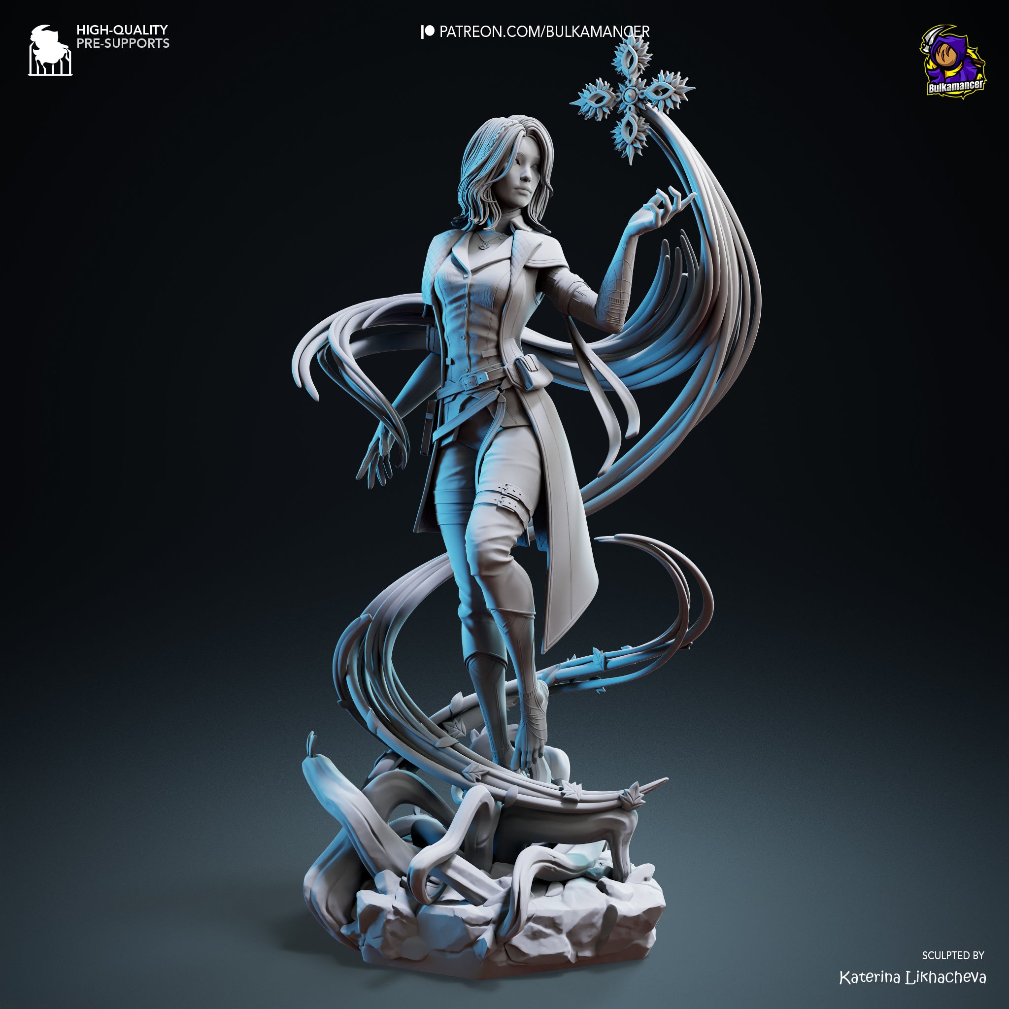 Elemental Mage | Hand-Painted 14K 3D Resin Figures | Garage Kit