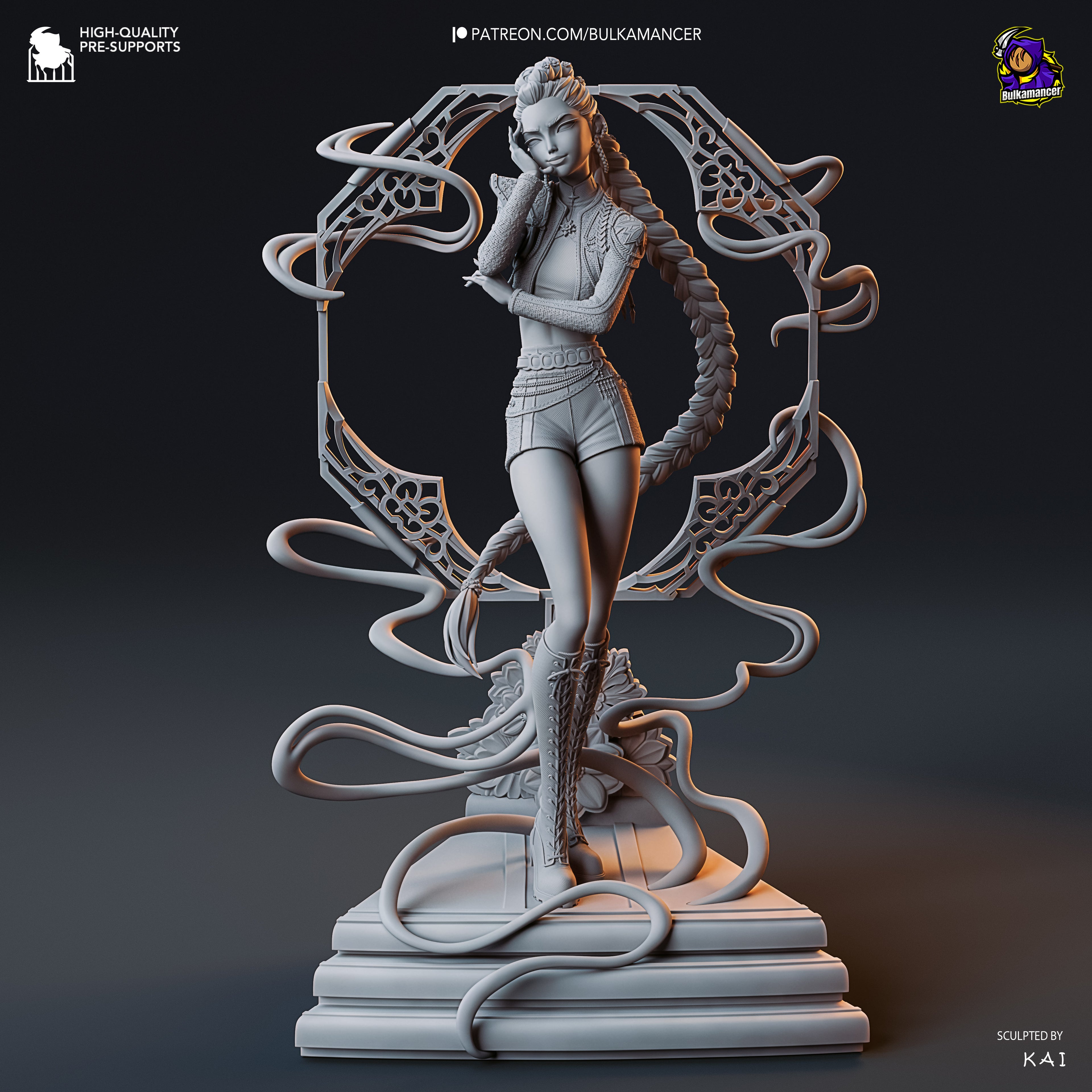 Half-Demon Singer | Hand-Painted 14K 3D Resin Figures | Garage Kit