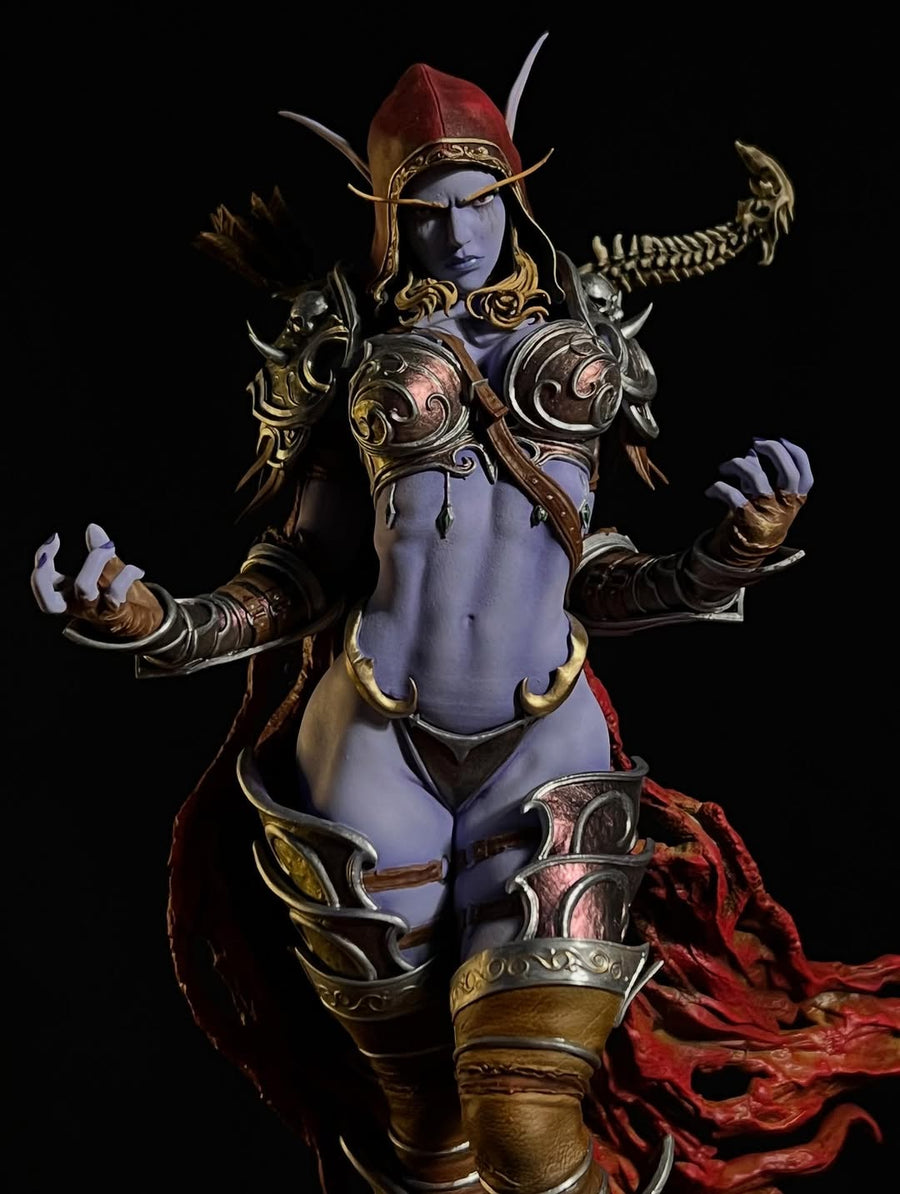 Real studio photograph of Sylvanas, a hand-painted 1/4 resin collectible by Mimic3DPrint