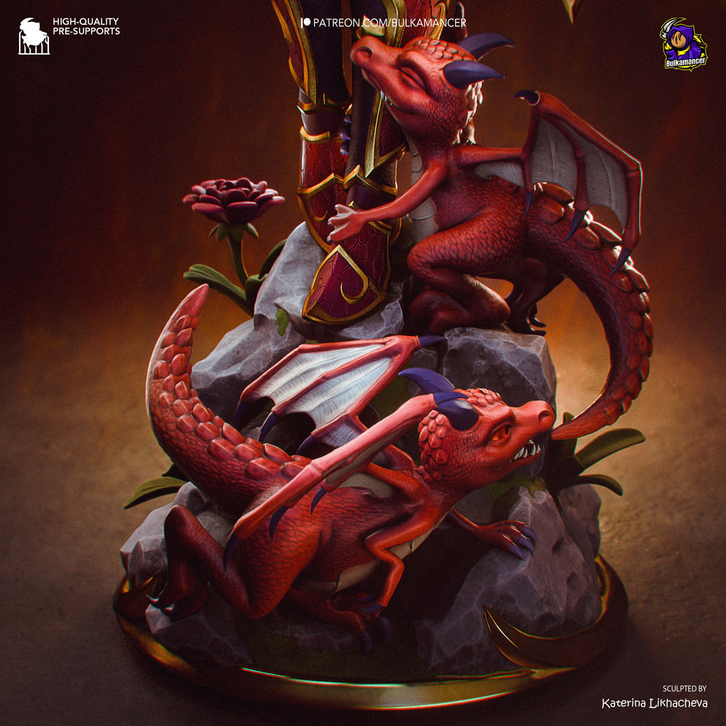 Alexstrasza – World of Warcraft resin collector statue dragon base detail