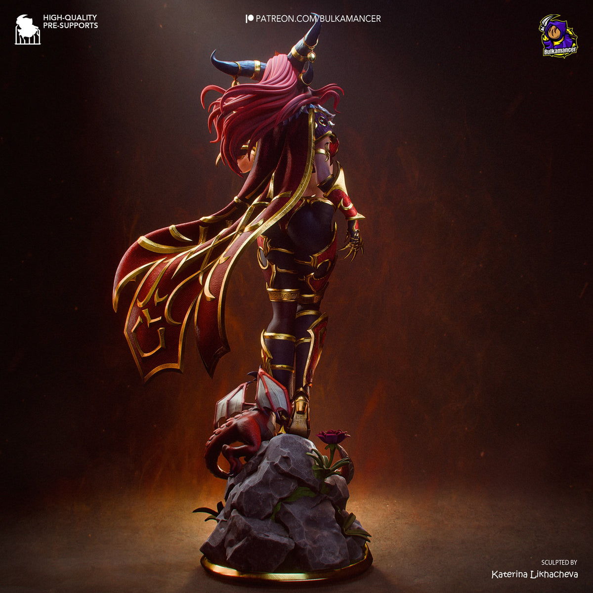 Alexstrasza – World of Warcraft resin collector statue rear three-quarter view