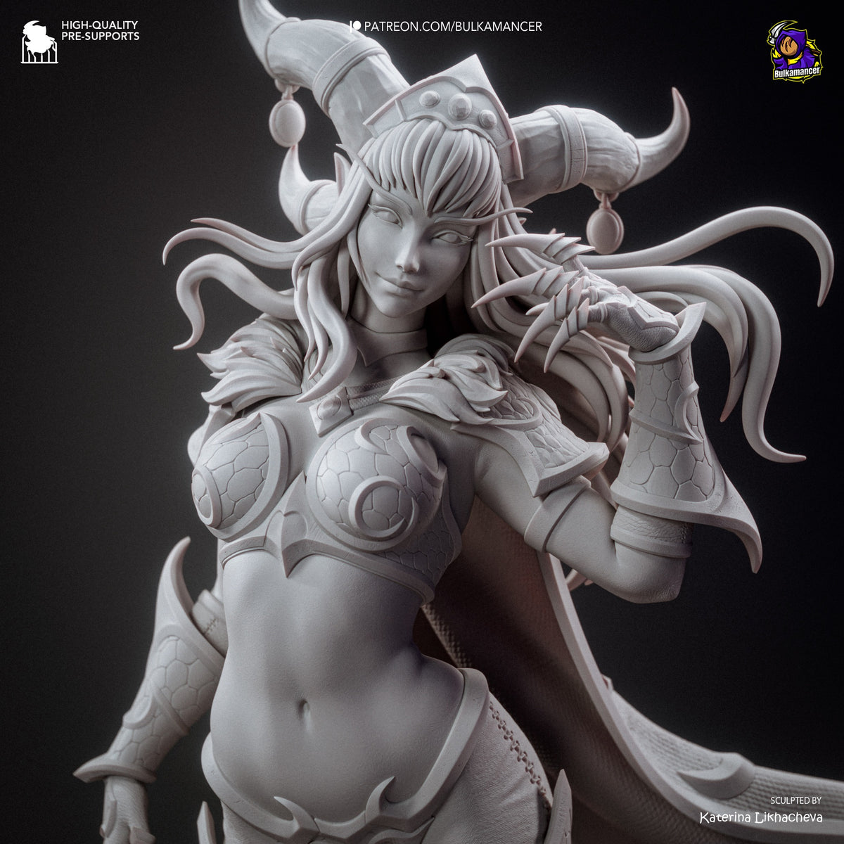 Alexstrasza – unpainted resin sculpt portrait detail