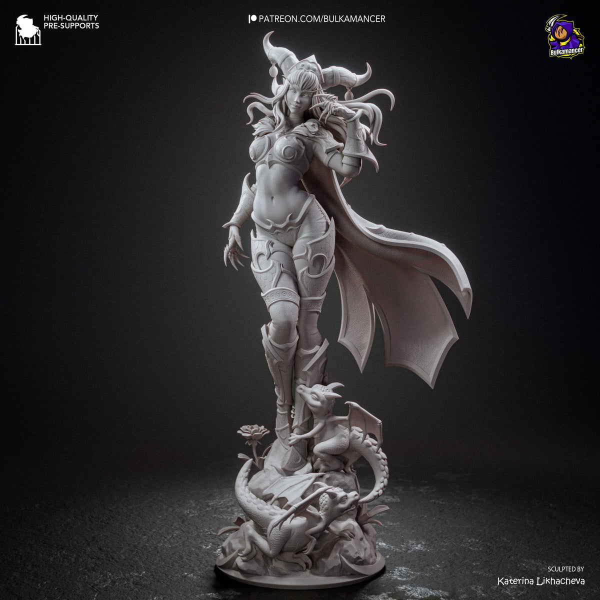 Alexstrasza – unpainted resin sculpt full front view