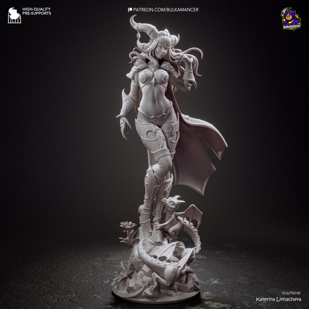 Alexstrasza – unpainted resin sculpt front three-quarter view
