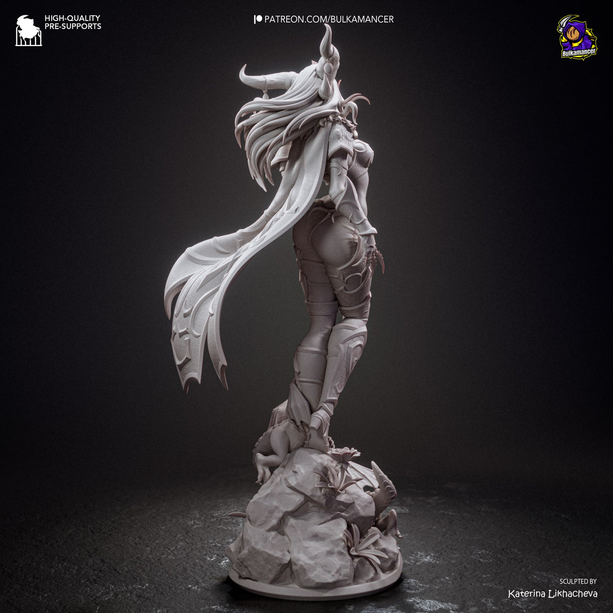 Alexstrasza – unpainted resin sculpt alternate rear view