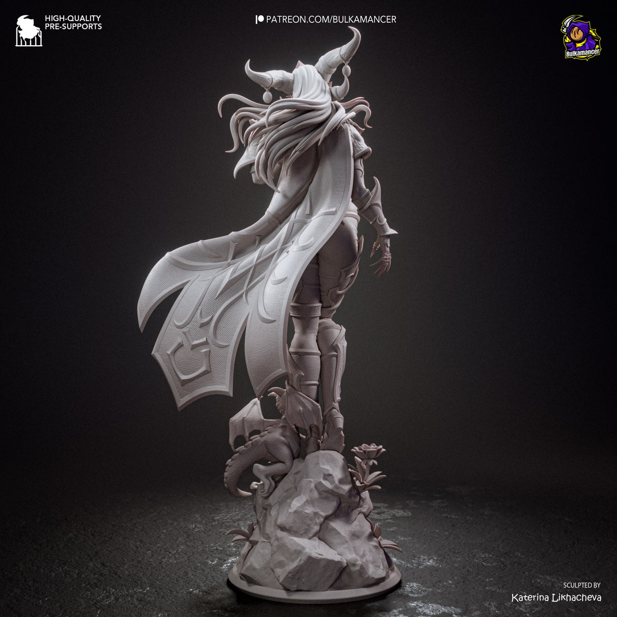 Alexstrasza – unpainted resin sculpt rear view