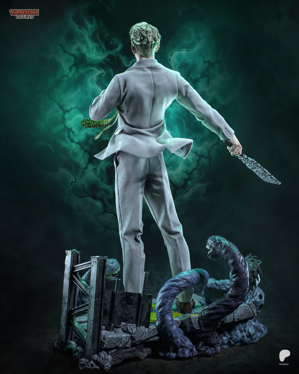 Kento Nanami Jujutsu Kaisen resin collector statue – rear render