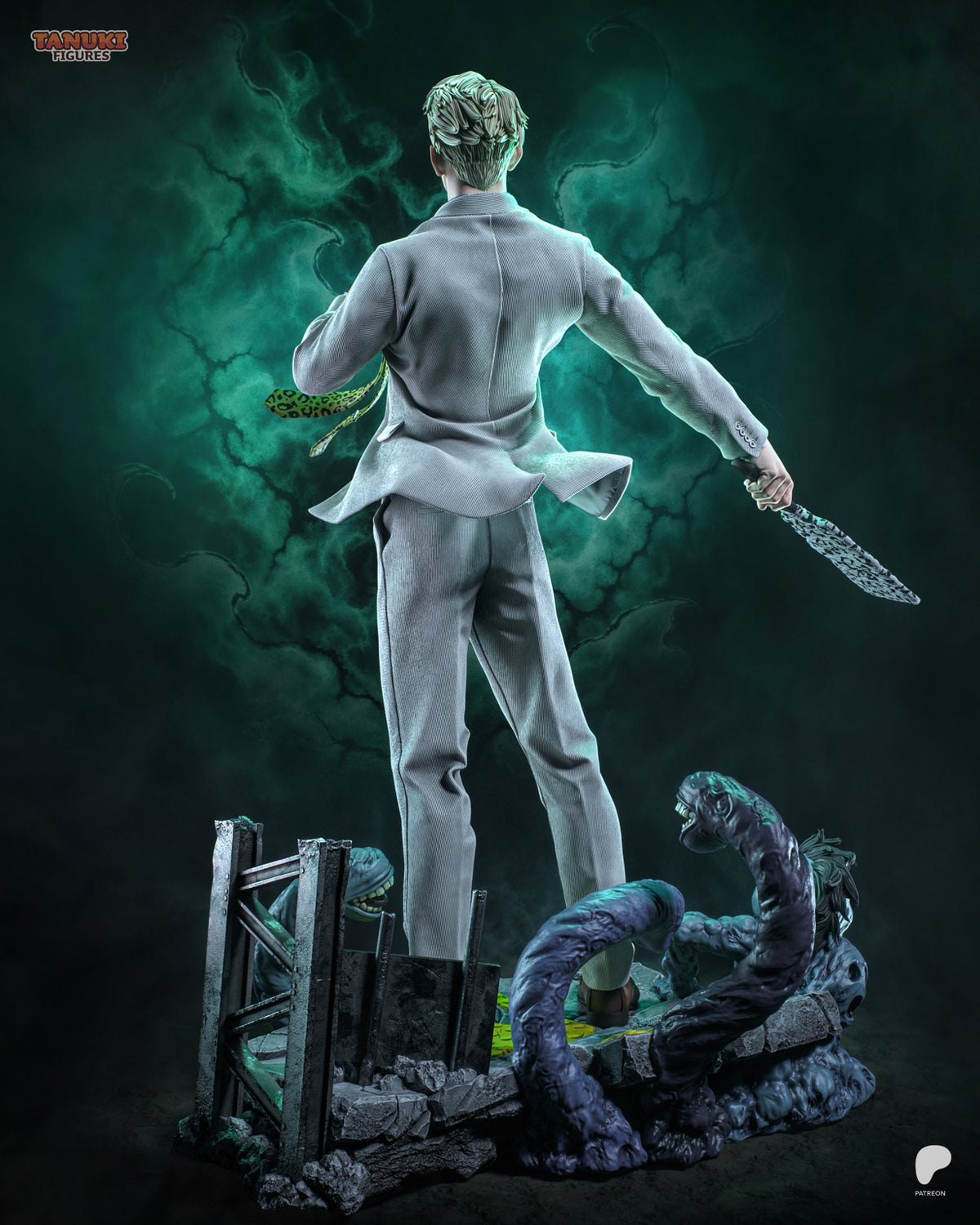 Kento Nanami Jujutsu Kaisen resin collector statue – rear render