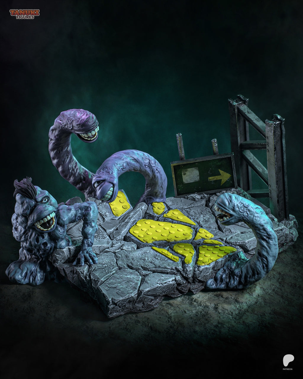Kento Nanami Jujutsu Kaisen resin collector statue – scenic base detail
