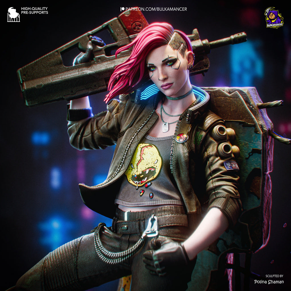 Valerie – Cyberpunk 2077 resin collector statue upper body view