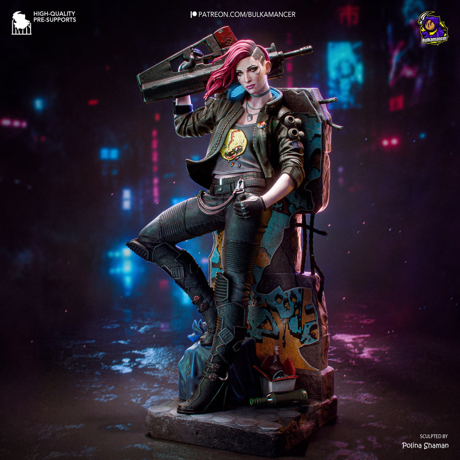 Valerie – Cyberpunk 2077 resin collector statue full view