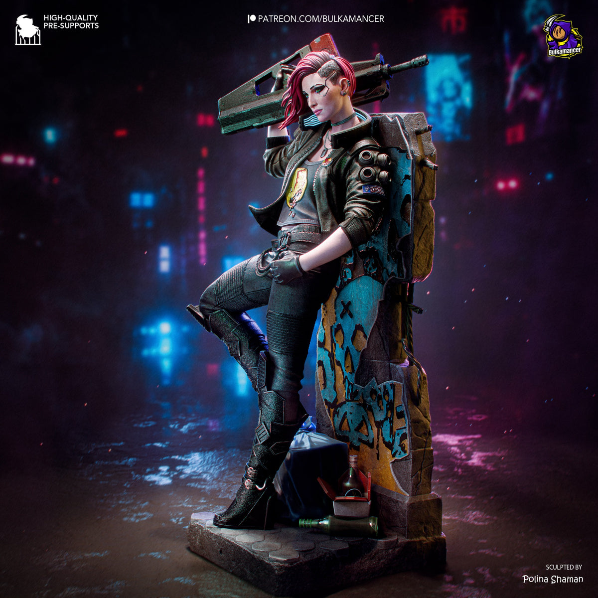 Valerie – Cyberpunk 2077 resin collector statue side view