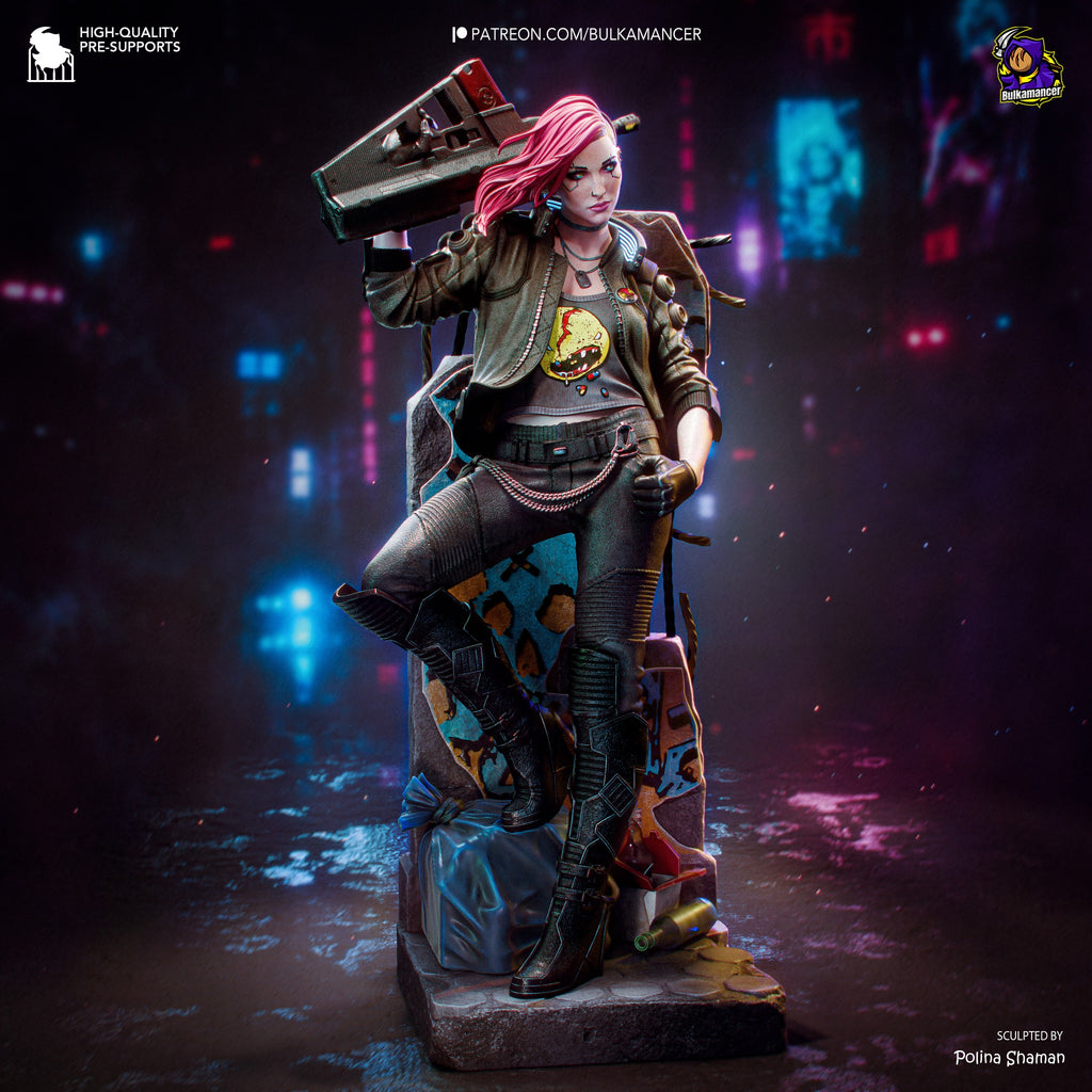 Valerie – Cyberpunk 2077 resin collector statue front view
