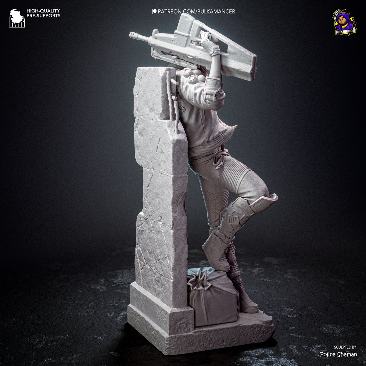 Valerie – resin collector statue unpainted rear view